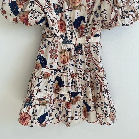 Ulla Johnson Neutral Maude floral cotton wrap mini dress 4 - Picture 12 of 13